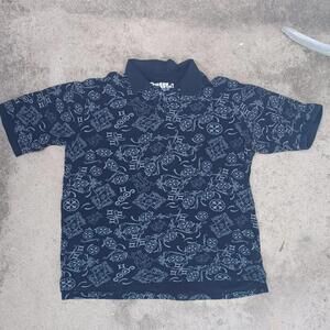 Y2k men's black polo shirt